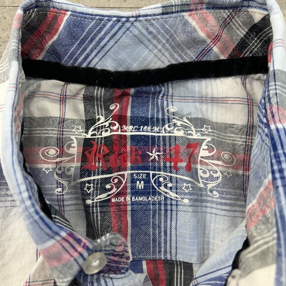 ROCK47 WESTERN PEARL SNAP BUTTON UP SHIRT MENS MEDIUM LONG SLEEVE EMBROIDERED - Picture 6 of 10